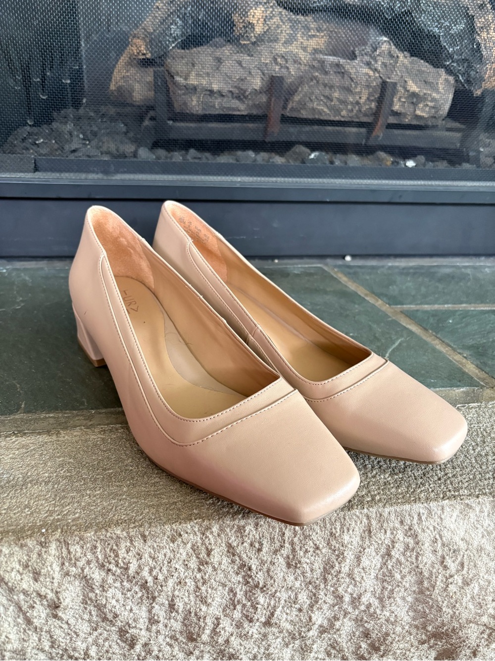 Naturalizer Blush Square-Toe Low Block Heel Pumps